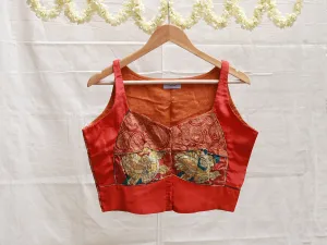 Fire orange, soft silk, Katori blouse