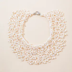 Multi Pearl Statement Necklace with 18k gold clasp