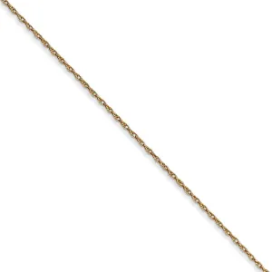 0.5mm, 14k Yellow Gold, Cable Rope Chain Necklace