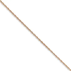 0.8mm 14k Rose Gold Solid Baby Rope Chain Necklace