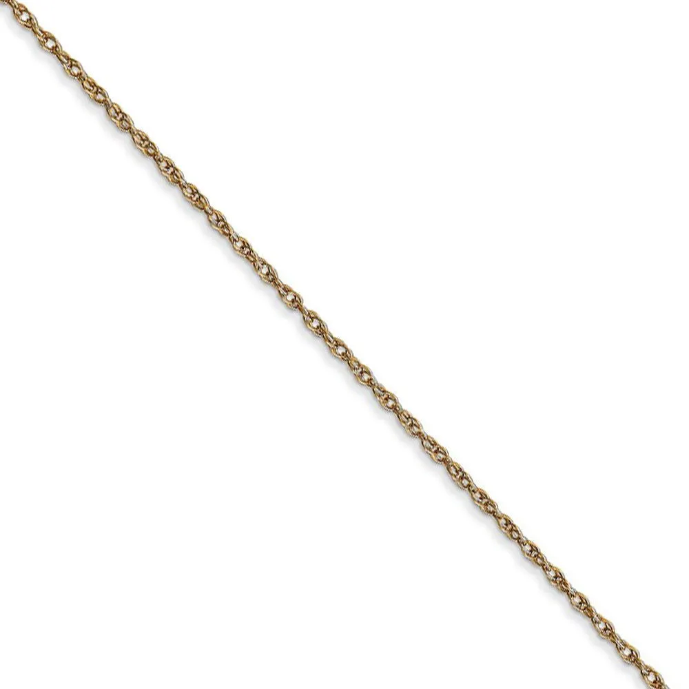 0.95mm, 14k Yellow Gold, Cable Rope Chain Necklace