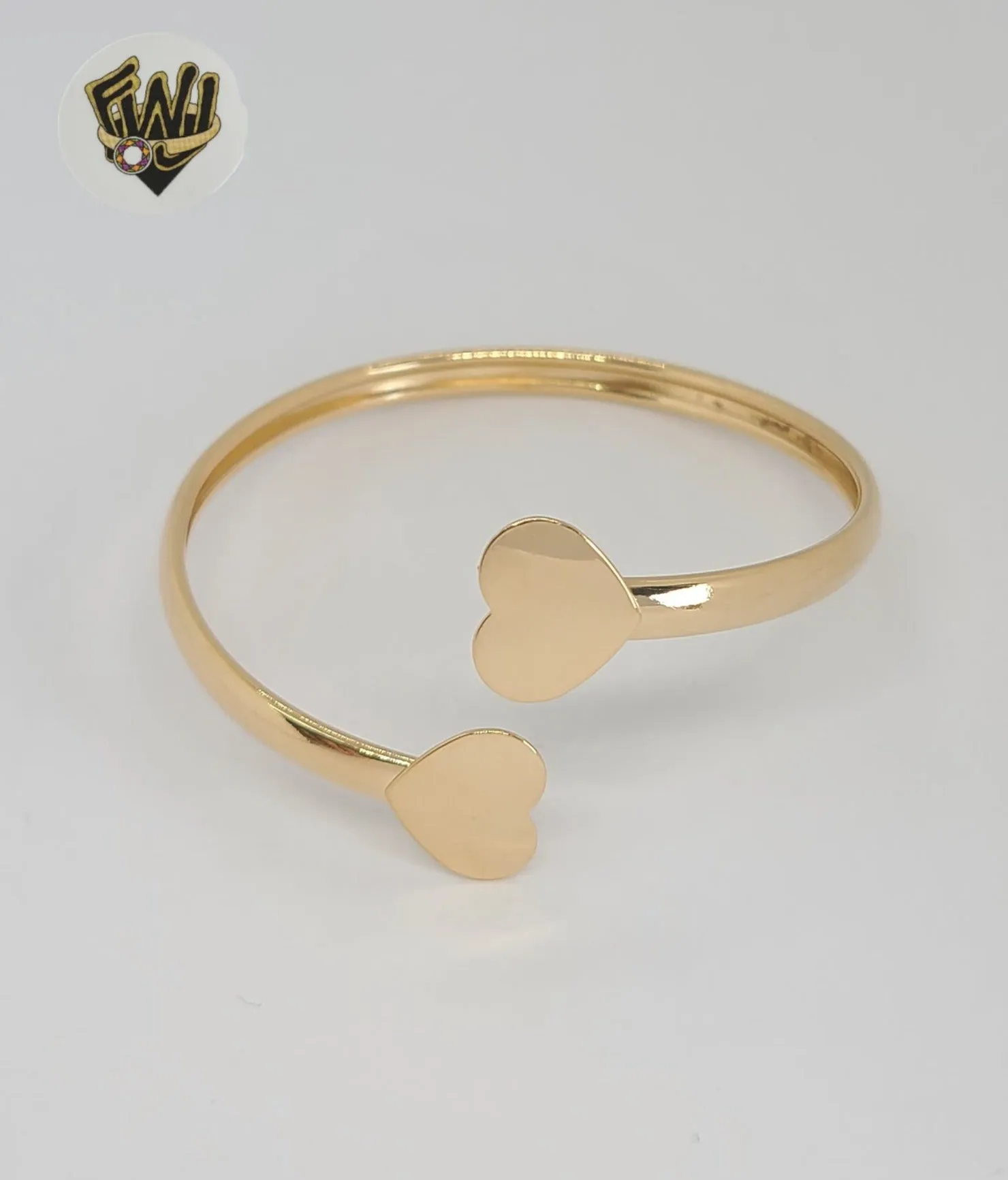 (1-4075-1) Gold Laminate - 5mm Heart Open Bangles - BGF