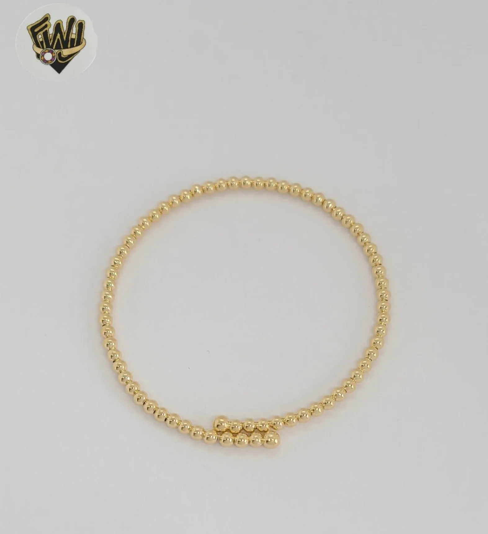 (1-4076-2) Gold Laminate - 3mm Balls Bangle - BGF