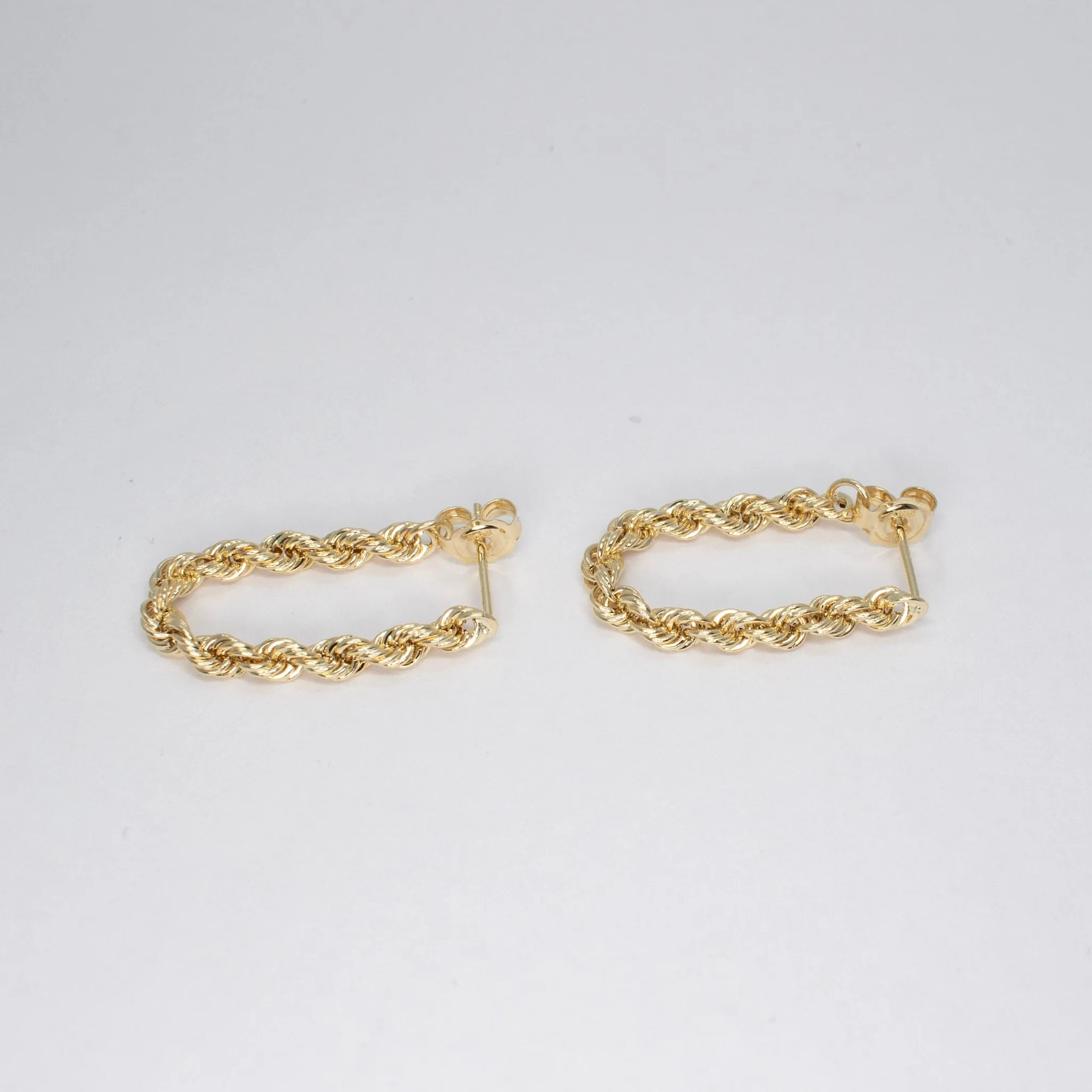 10K Rope Chain Hoop Earrings