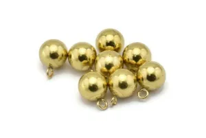 12 Raw Brass Ball Charms (10mm) Bs-1078--N0585