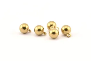 12 Raw Brass Ball Charms (8mm) Bs-1080--N0583