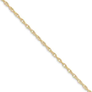 1.35mm, 14k Yellow Gold, Cable Rope Chain Necklace