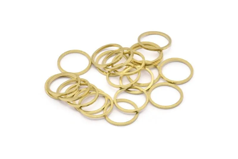 13mm Circle Connectors - 50 Raw Brass Circle Connectors (13x1x1mm) Bs 1100