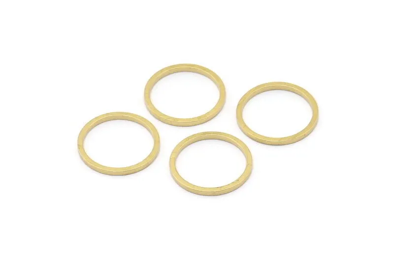 13mm Circle Connectors - 50 Raw Brass Circle Connectors (13x1x1mm) Bs 1100