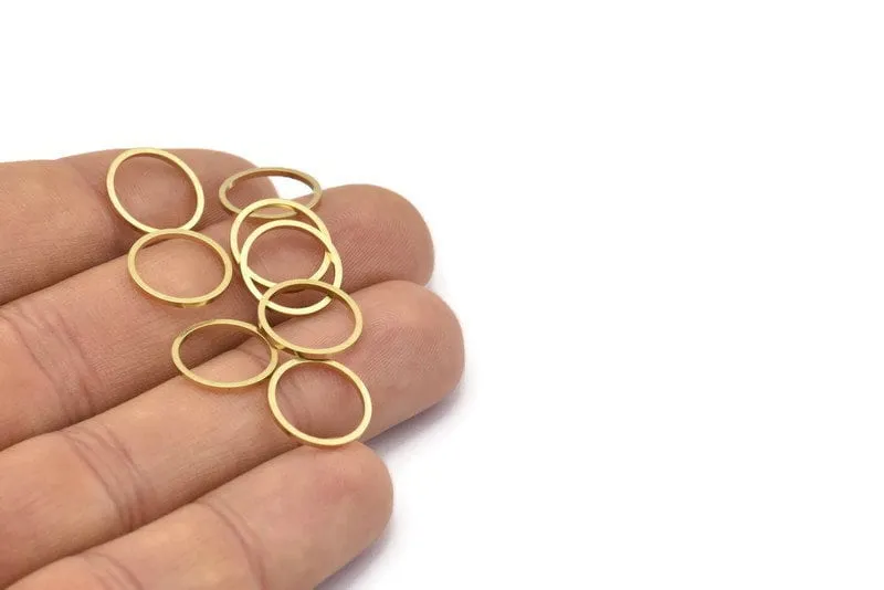 13mm Circle Connectors - 50 Raw Brass Circle Connectors (13x1x1mm) Bs 1100