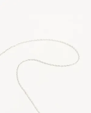 14k Solid White Gold 18" Signature Chain Necklace