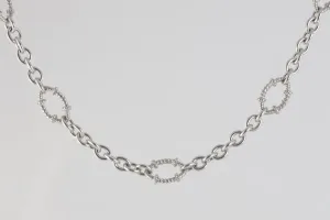 17.5” Judith Ripka 925 Silver Oval Link Necklace (37.40g)