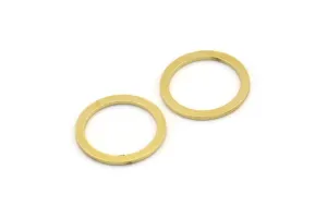 18mm Circle Connectors, 24 Raw Brass Circle Connectors (18x2x1mm) A3687