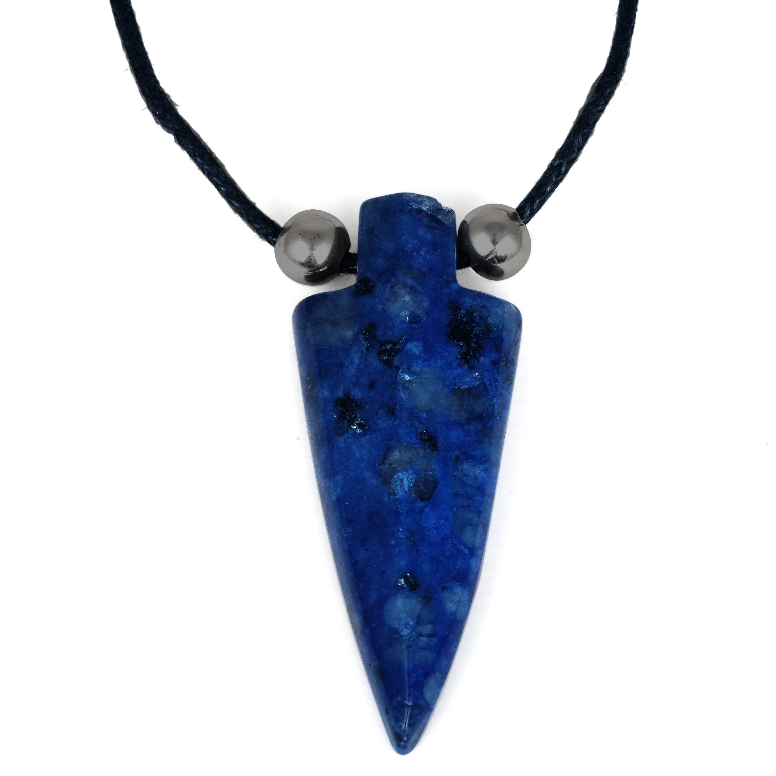 18x44mm Kiwi Lapis Arrowhead Adj Cord Necklace