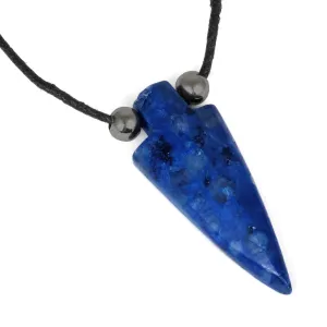 18x44mm Kiwi Lapis Arrowhead Adj Cord Necklace