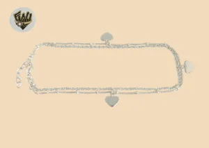 (2-0162) 925 Sterling Silver - 2mm Double Link Anklet - 10