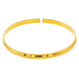 22K Yellow Gold Bangle Kada for Kids W/ Slightly Faceted Frame (14.2gm)