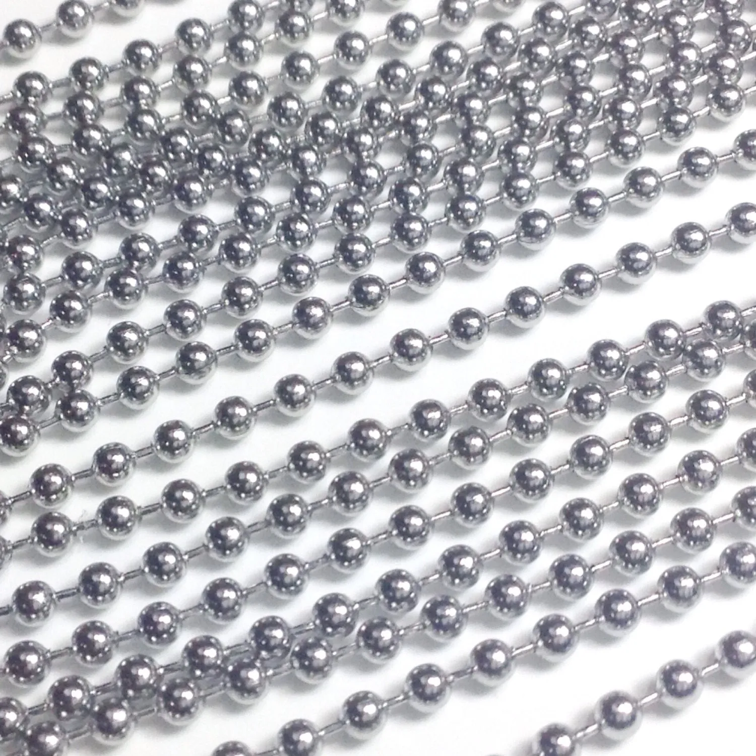 2.5mm Ball Chain, Stainless Steel, Lot Size 25 Meters Spooled, #1916