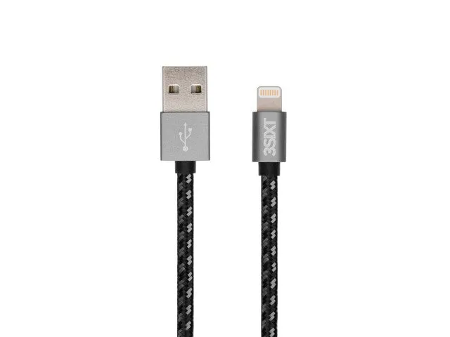 3sixT BLACK Cable - USB-A to Lightning -  30cm