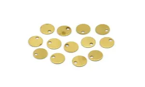 6mm Stamping Tag, 100 Raw Brass Round Tags, Charms, Findings, Stamping Tag (6mm) Brs79 A0287