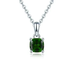 925 Sterling Silver Natural Emerald Pendant