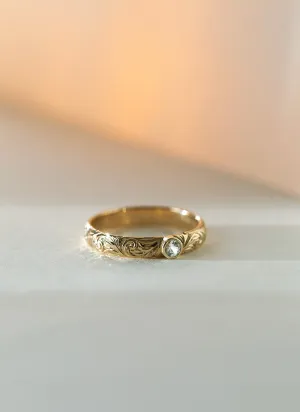 Agne diamond scroll ring 14k gold