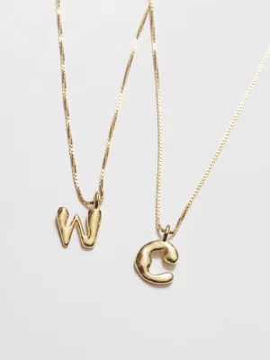 Alphabet Charm Necklace in 14k Solid Gold