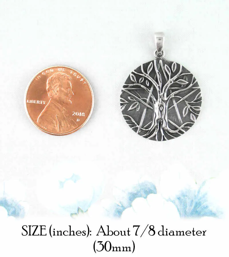 Antiqued Tree of Life Pentacle Pendant