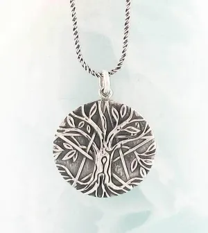 Antiqued Tree of Life Pentacle Pendant