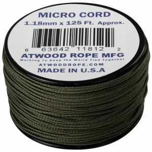 Atwood Rope Micro Cord 125ft Olive Drab