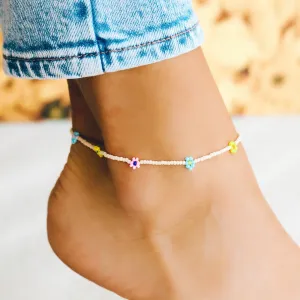 Beaded Flower Anklet