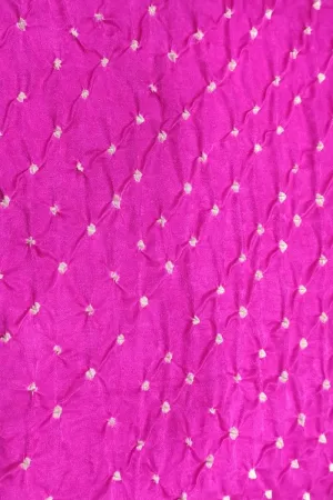 Beautiful Pink Bandhani Gajji Silk Fabric ( 6 Mtr )