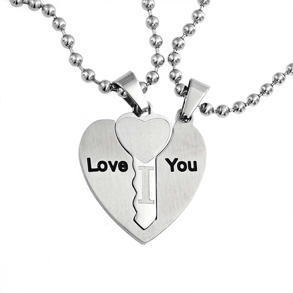 Best Friend Split Broken Heart Break Apart Stainless Steel Necklace