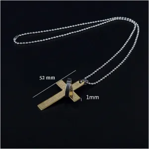 Bible Cross Jesus Christian Prayer Stainless Steel Pendant Chain