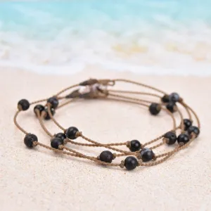 Black Stones Princess Anklets