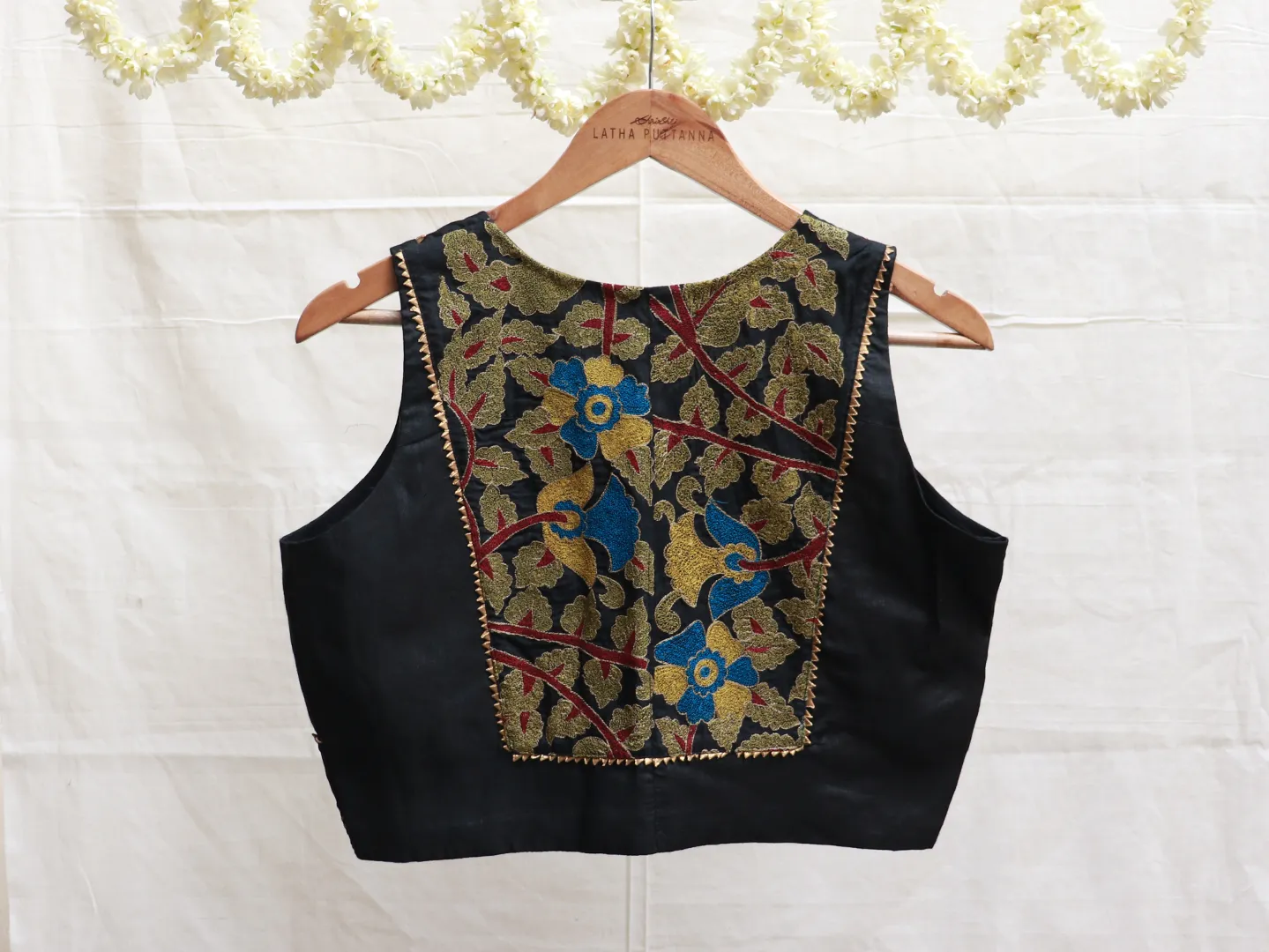 Black Tussar Embroidery blouse