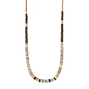 Brown & Blue Beaded Necklace