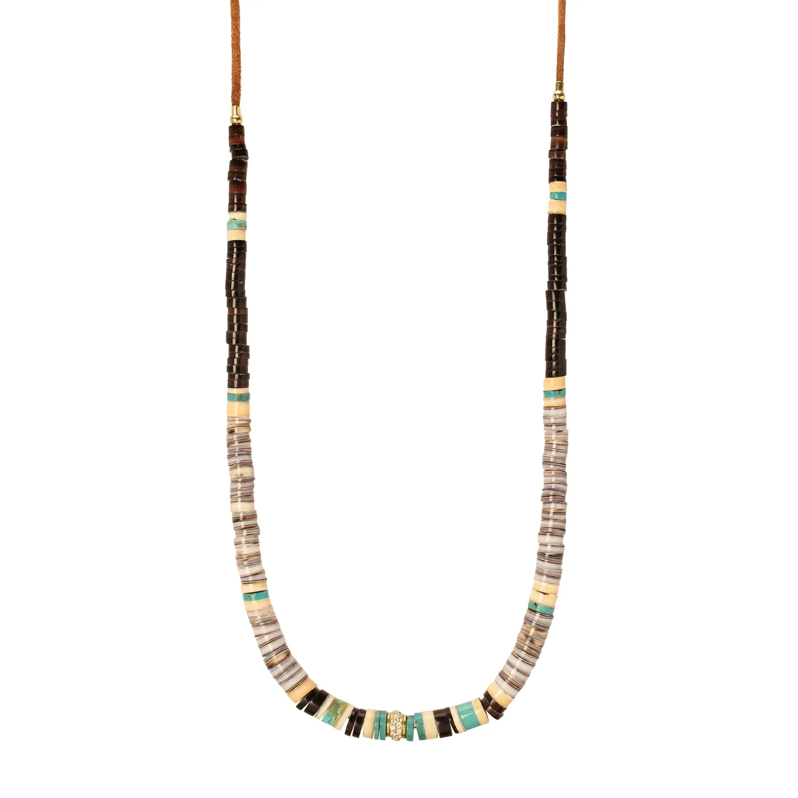 Brown & Blue Beaded Necklace