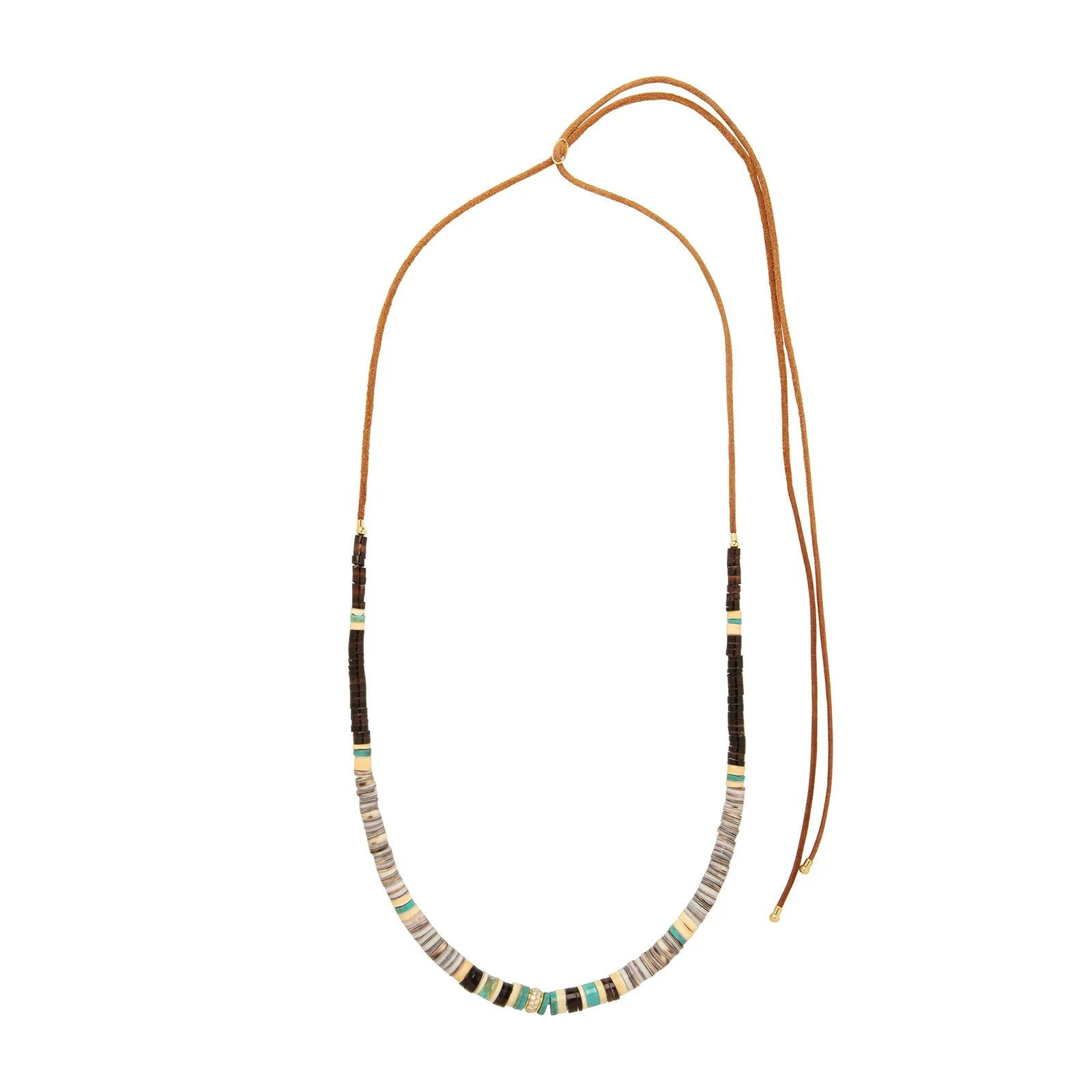 Brown & Blue Beaded Necklace