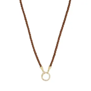 Brown Chord Clasp Necklace