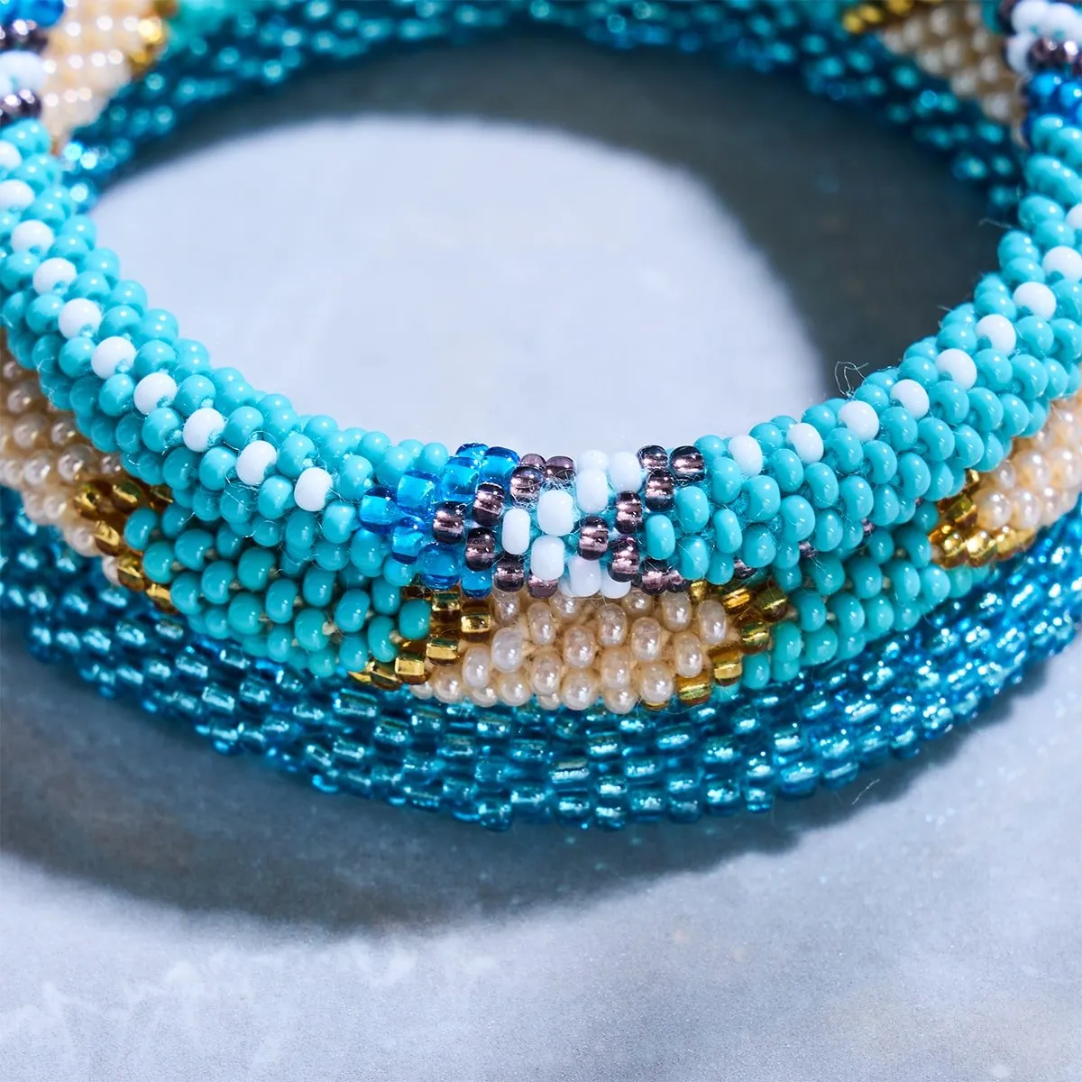 Champagne Beach | Himalayan Glass Bead Bracelet