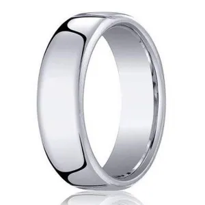 Classic 14K White Gold Ring for Men with Heavy Fit