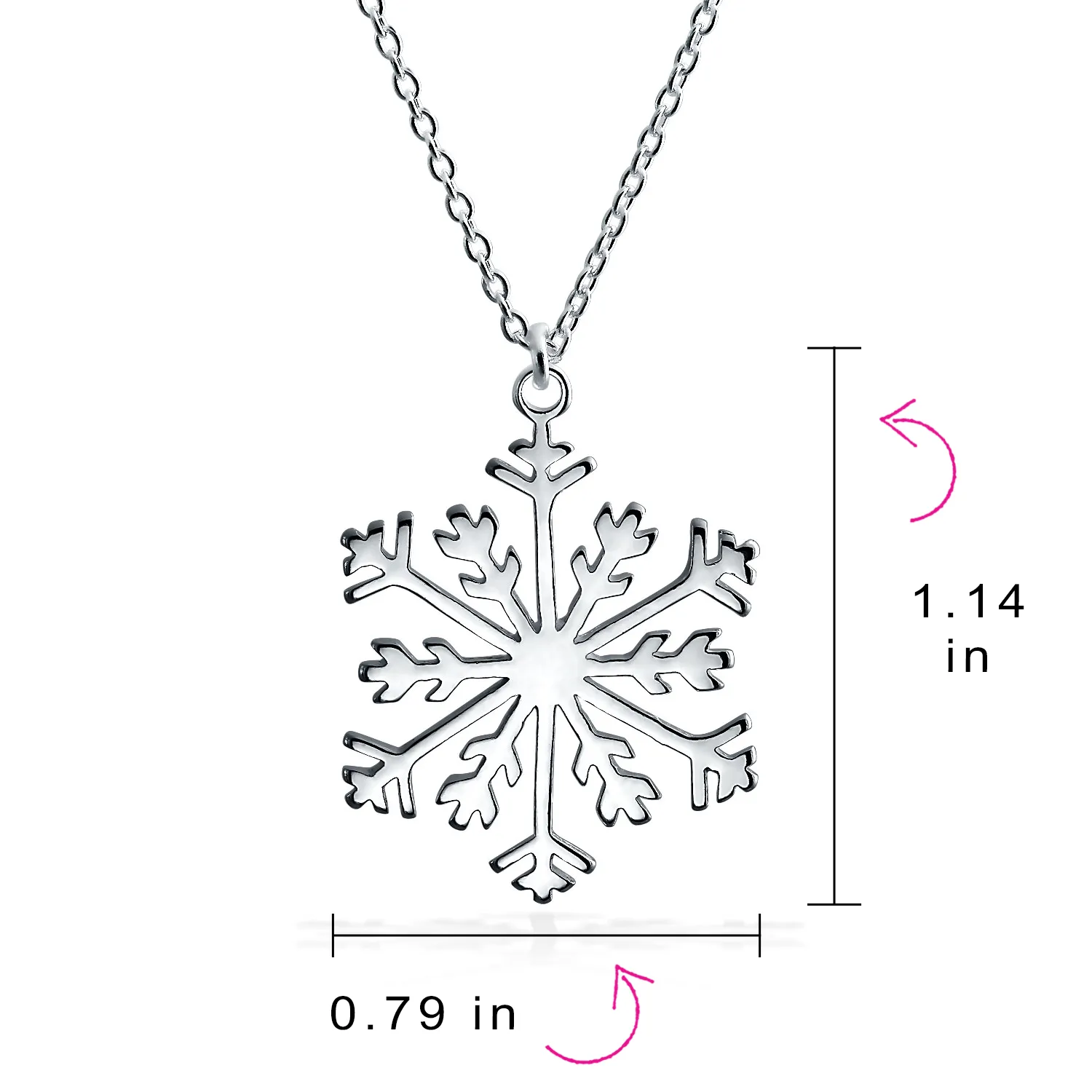 Classic Christmas Snowflake Dangle Pendant Earrings Sterling Silver Leverback