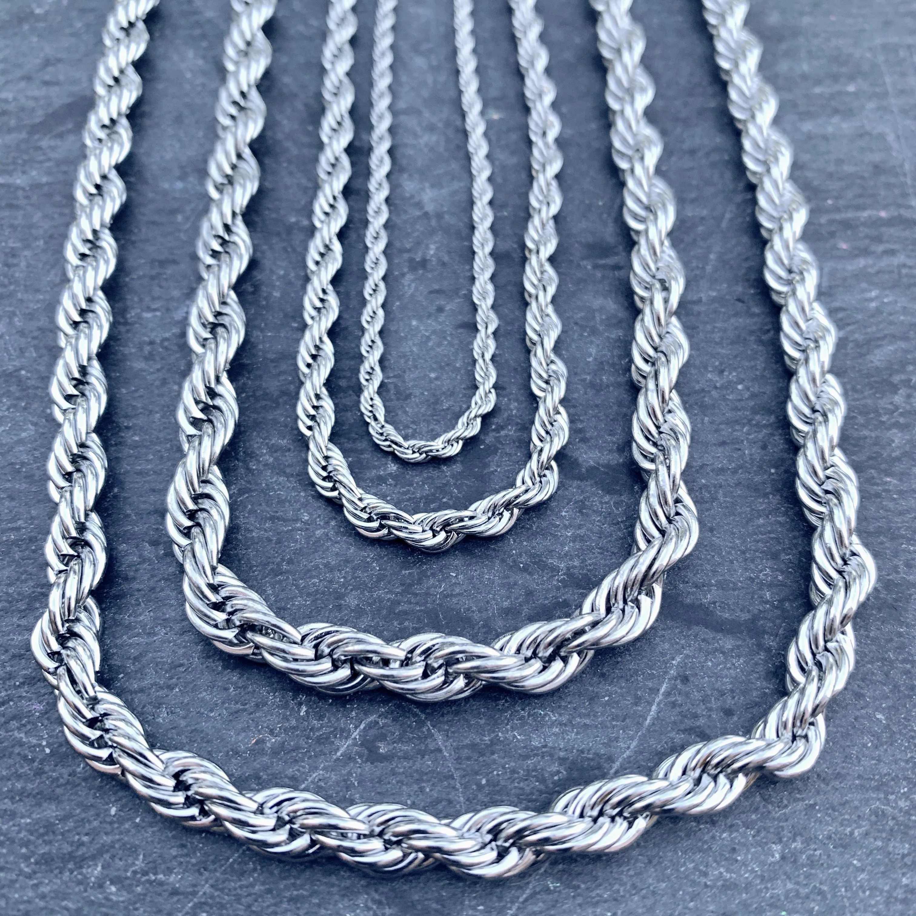 Classic Rope Chain - 2mm, 4mm, 6mm - 16-30 inch length!