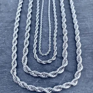 Classic Rope Chain - 2mm, 4mm, 6mm - 16-30 inch length!