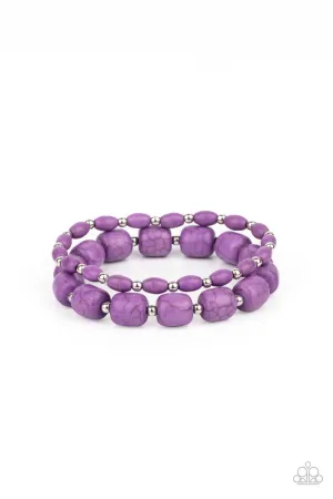 Colorfully Country Purple Stone Bracelet Set - Paparazzi Accessories