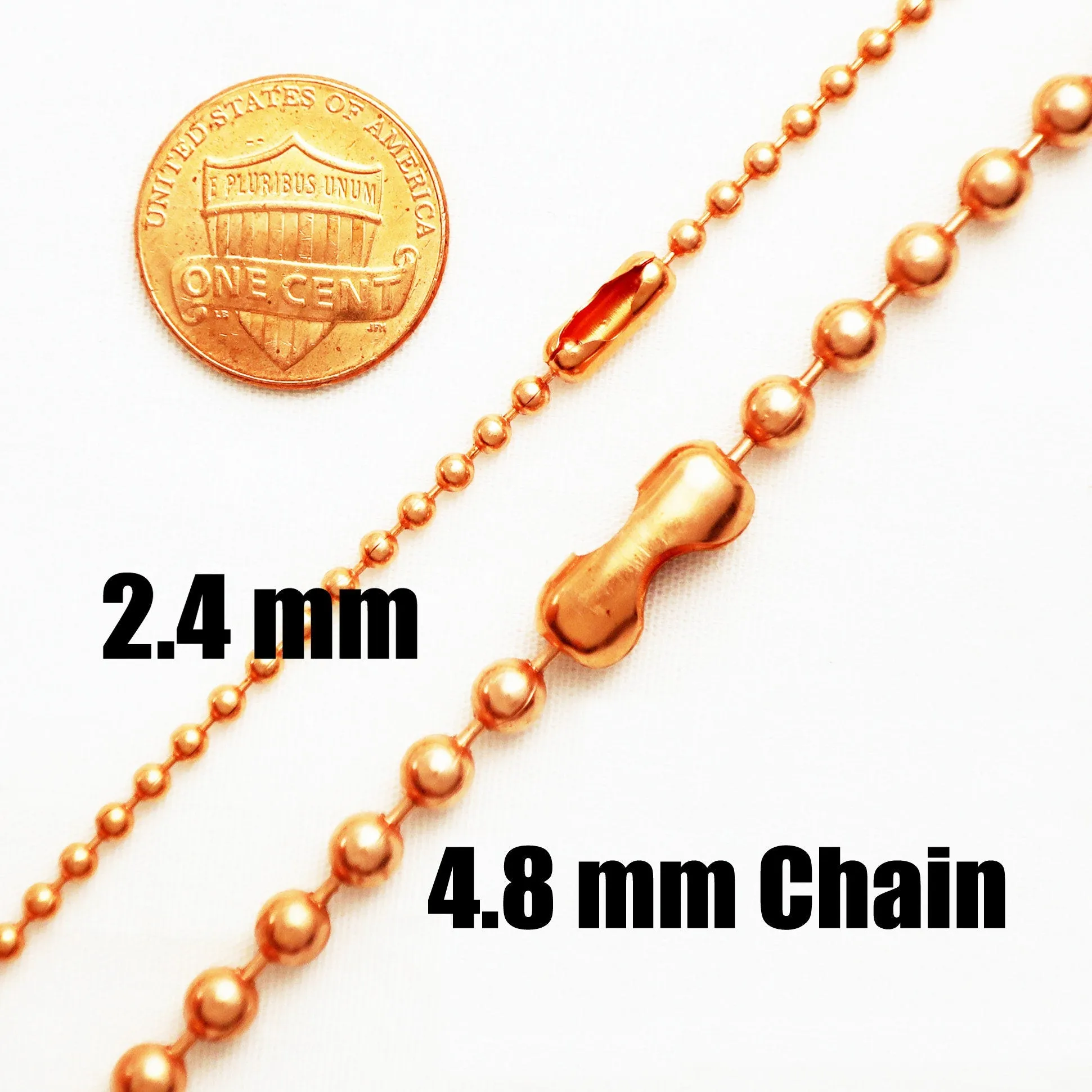 Copper Bead Chain By The Foot FCB48 Unfinished Bulk Bead Chain Solid Copper Jewelry Supplies Medium 4.8mm