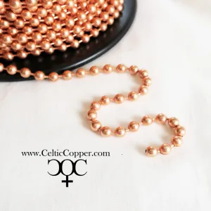 Copper Bead Chain By The Foot FCB48 Unfinished Bulk Bead Chain Solid Copper Jewelry Supplies Medium 4.8mm