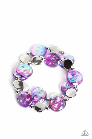 Discus Throw Purple Iridescent Bracelet - Paparazzi Accessories