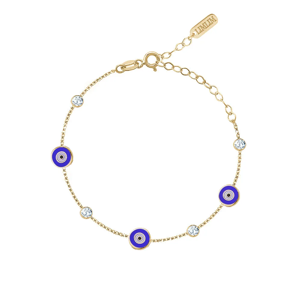 ENAMEL HAND PAINTED EVIL EYE ANKLET